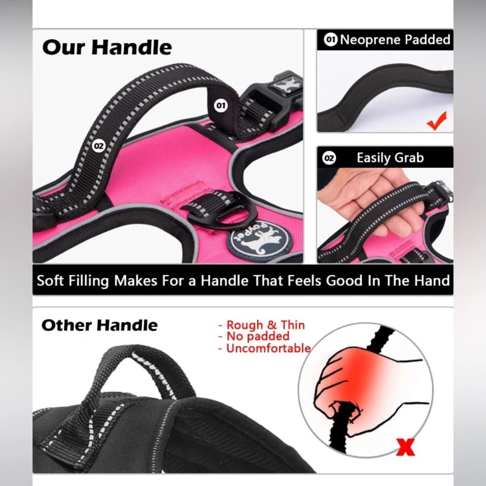 No more pulling hardness for small dog , soft padded handle